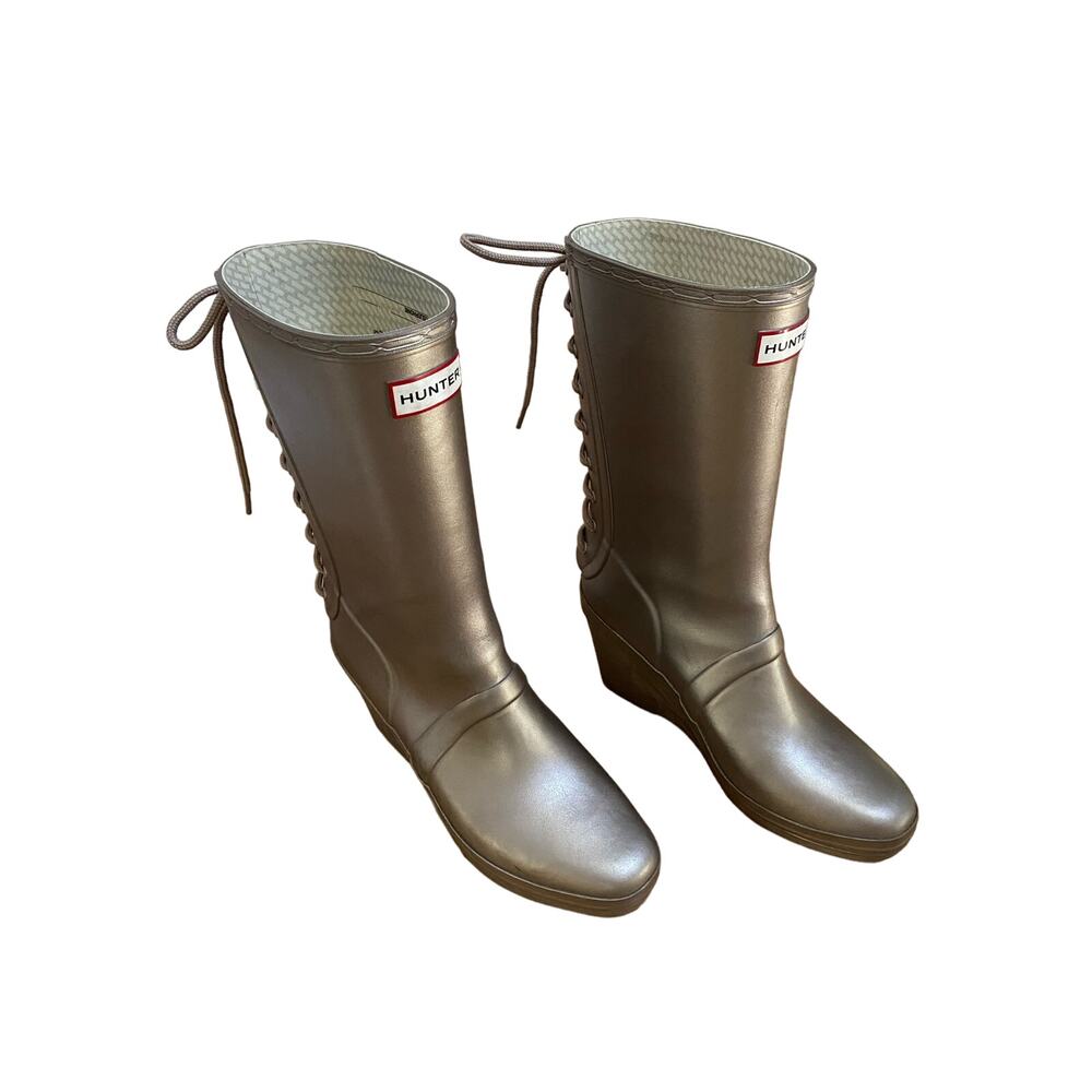 Hunter Women's Olive Green Lace-Back Rain Boots